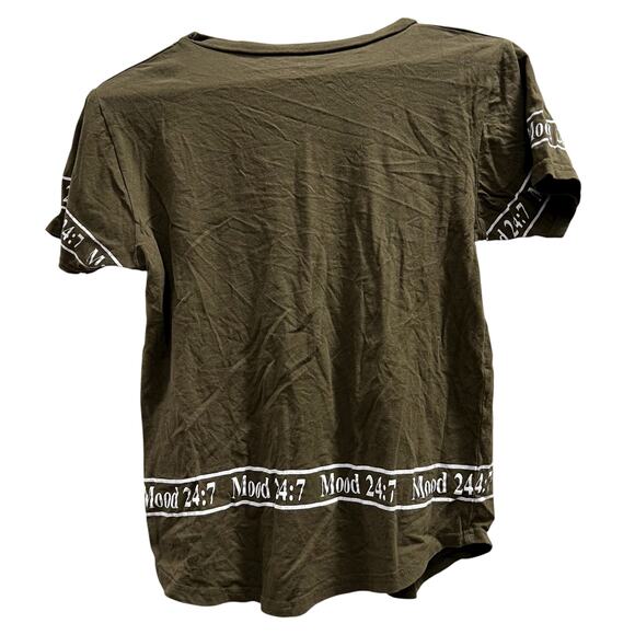 THOU SHALL NOT TRY ME 24:7 on fire army green woman’s tee sz - Picture 2 of 6